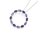 Silver-Pear-Lavender-Cubic-Zirconia-Circle-Pendant Sale