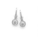 Silver-Cluster-Cubic-Zirconia-Hook-Earrings Sale