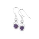 Silver-Violet-Cubic-Zirconia-Celtic-Hoop-Drop-Earrings Sale