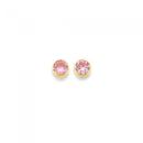 9ct-Gold-Pink-Cubic-Zirconia-Bezel-Stud-Earrings Sale