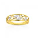 9ct-Gold-Diamond-Leaves-Band-Ring Sale