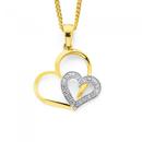 9ct-Gold-Diamond-Double-Heart-Pendant Sale