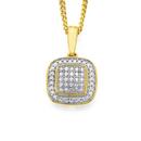 9ct-Gold-Diamond-Cushion-Pendant Sale