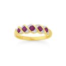 9ct-Gold-Natural-Ruby-Diamond-Ring Sale