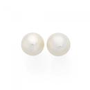 Silver-8mm-Button-Cultured-Freshwater-Pearl-Stud-Earrings Sale