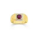 9ct-Gold-Diamond-Natural-Ruby-Gents-Ring Sale