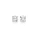 9ct-White-Gold-Diamond-Cluster-Stud-Earrings Sale