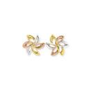 9ct-Tri-Tone-Gold-Flower-Stud-Earrings Sale