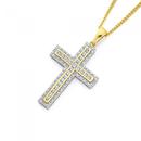 9ct-Gold-Diamond-Cross-Pendant Sale