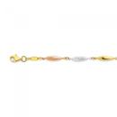 9ct-Tri-Tone-Gold-185cm-Beaded-Bracelet Sale