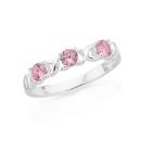 Sterling-Silver-Pink-Cubic-Zirconia-Hugs-and-Kisses-Ring Sale