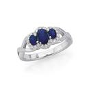 Silver-Three-Oval-Sapphire-CZ-Ring Sale