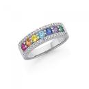 Silver-Multi-Colour-CZ-Ring Sale