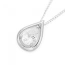 Silver-Pear-CZ-Pendant Sale