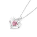 Silver-Pink-CZ-Heart-Pendant Sale