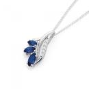 Silver-Marquise-Sapphire-CZ-Pendant Sale