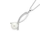 Silver-PearL-CZ-Crossover-Pendant Sale