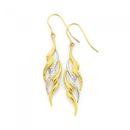 9ct-Gold-Two-Tone-Flame-Hook-Earrings Sale