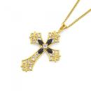 9ct-Gold-Sapphire-Cross-Pendant Sale