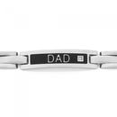Stainless-Steel-CZ-Dad-Black-ID-Bracelet Sale
