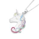 Sterling-Silver-Multi-Colour-Enamel-Unicorn-Head-Pendant Sale