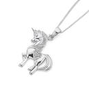 Silver-Pink-CZ-Unicorn-Pendant Sale