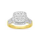 9ct-Gold-Diamond-Cushion-Shape-Dress-Ring Sale