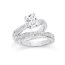 Silver-CZ-Solitaire-With-Channel-Set-Ring-Set Sale