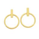9ct-Gold-Bar-Open-Circle-Stud-Drop-Earrings Sale