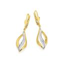 9ct-Gold-Two-Tone-Swirl-Leverback-Drop-Earrings Sale