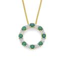 9ct-Gold-Emerald-Diamond-Pendant Sale