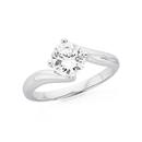 Silver-Twist-CZ-Solitaire-Ring Sale