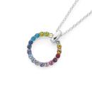 Silver-Rainbow-Crystal-Circle-Pendant Sale