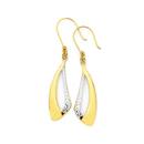 9ct-Two-Tone-Gold-Leaf-Hook-Earrings Sale