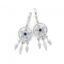 Silver-Blue-Enamel-Dreamcatcher-Earrings Sale