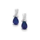 Silver-Sapphire-CZ-Kiss-Earrings Sale