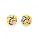 9ct-Tri-Tone-Gold-Knot-Stud-Earrings Sale