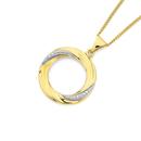 9ct-Two-Tone-Diamond-Set-Open-Circle-Pendant Sale