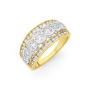 9ct-Gold-Diamond-Three-Row-Band Sale