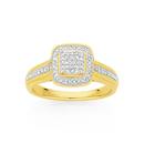9ct-Gold-Diamond-Cushion-Shape-Dress-Ring Sale