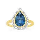 9ct-Gold-Blue-Topaz-Diamond-Dress-Ring Sale