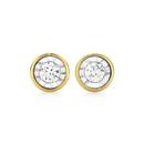 9ct-Two-Tone-Gold-Diamond-Bezel-Set-Stud-Earrings Sale