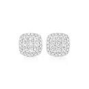 9ct-White-Gold-Diamond-Cushion-Shape-Earrings Sale