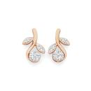 9ct-Rose-Gold-Diamond-Flower-Leaf-Drop-Earrings Sale