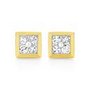 9ct-Gold-Diamond-Square-Shape-Stud-Earrings Sale