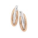 Silver-Rose-Gold-Plated-20mm-Crossover-Hoop-Earrings Sale