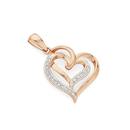 9ct-Rose-Gold-Diamond-Open-Double-Heart-Pendant Sale