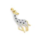 9ct-Gold-Diamond-Black-Rhodium-Giraffe-Enhancer-Pendant Sale