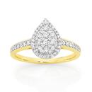9ct-Gold-Diamond-Pear-Shape-Ring Sale