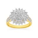 9ct-Gold-Diamond-Round-Cluster-Ring Sale